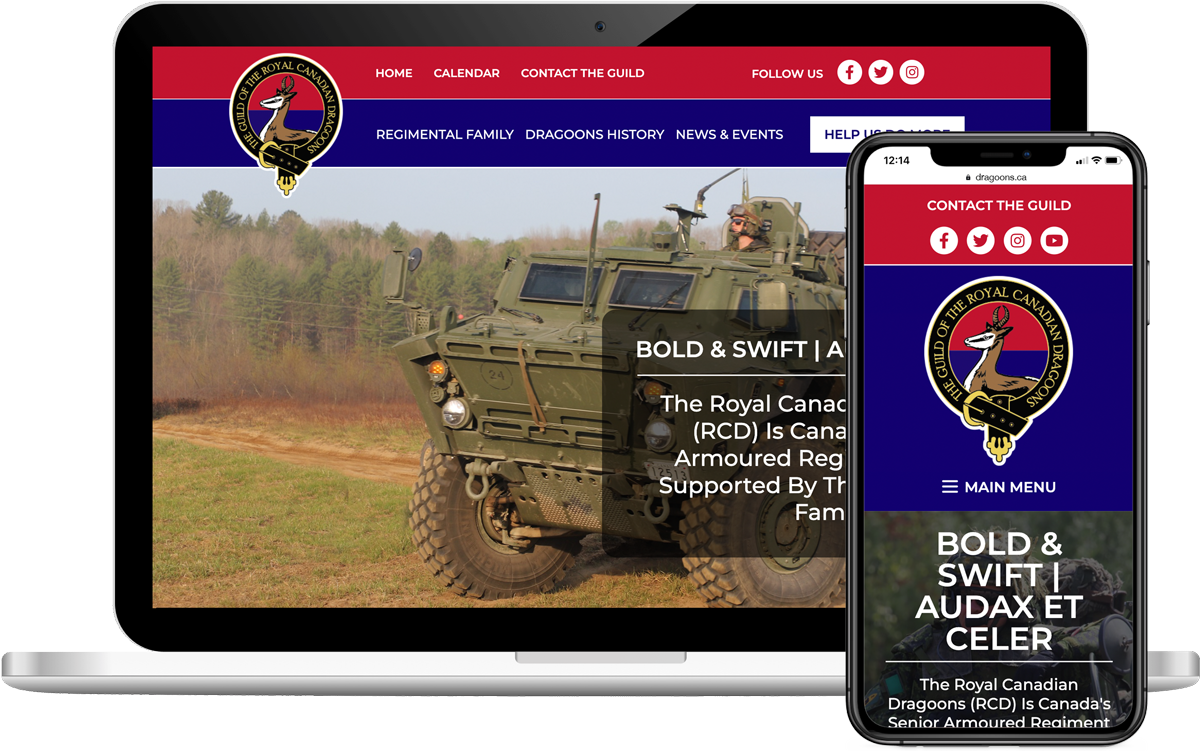 Royal Canadian Dragoons Guild Responsive Website